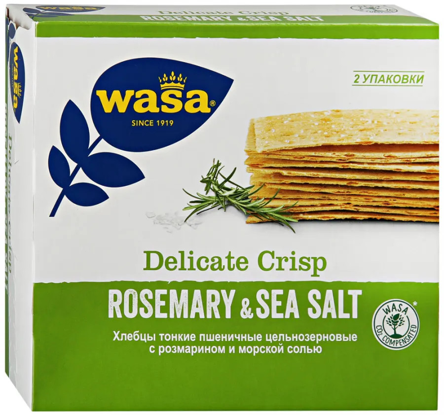 Хлебцы пшеничные с розмарином и морской солью | Wasa