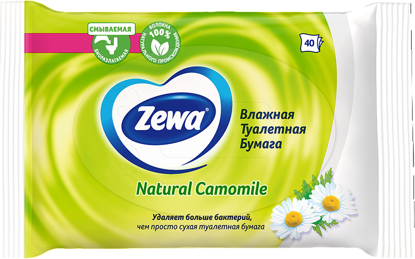 Туалетная бумага влажная «Naturale camomile» | Zewa