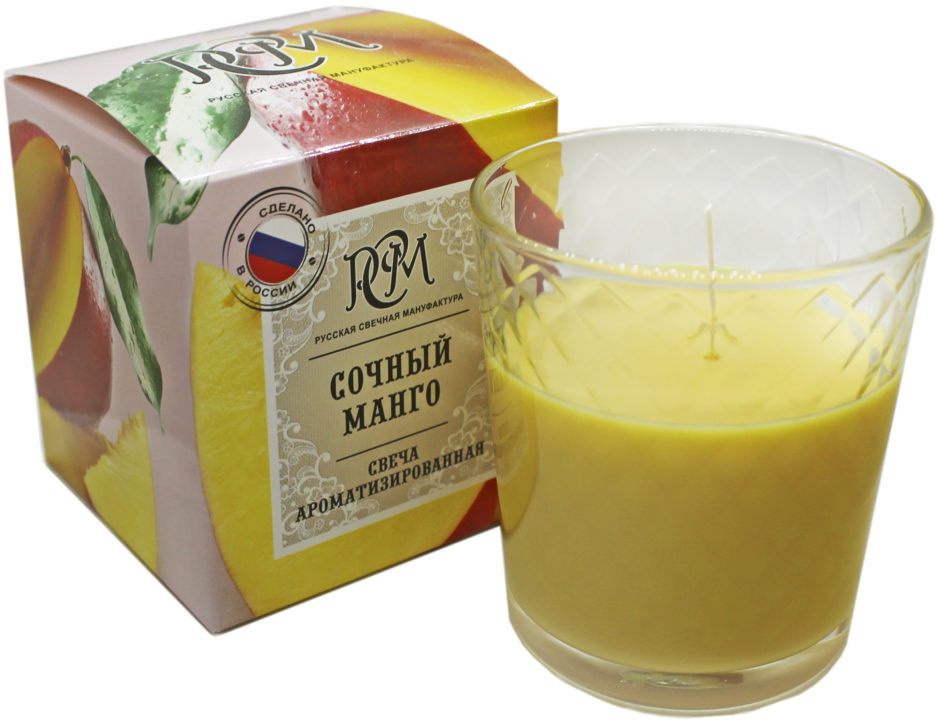 Свеча в стакане «Сочный манго» | Русская свечная мануфактура