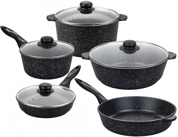 Набор посуды «Черный мрамор» | Гармония вкуса | Elan Gallery