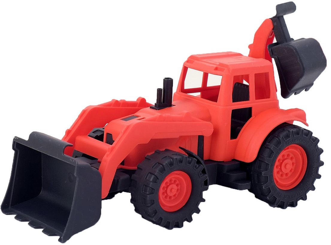 Трактор с задним ковшом и фронтальной лопатой | Казик