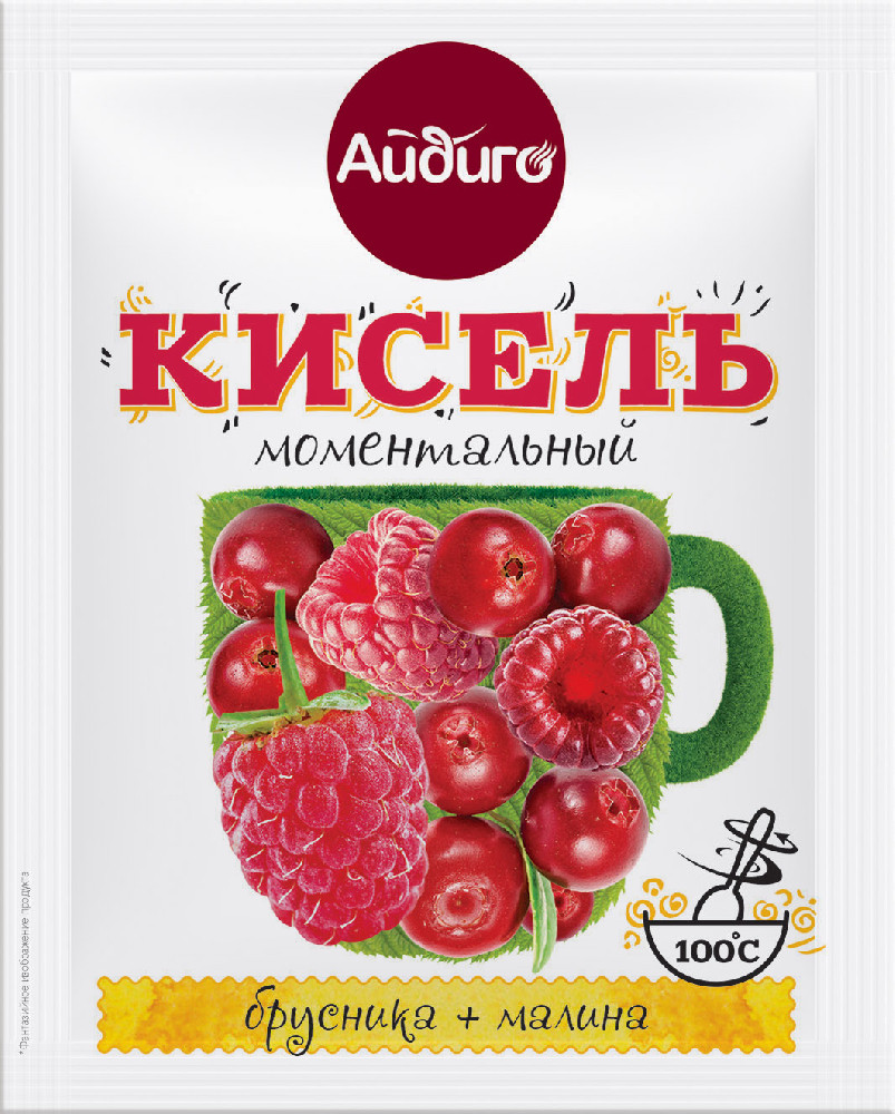 Кисель моментальный со вкусом брусники и малины | Айдиго