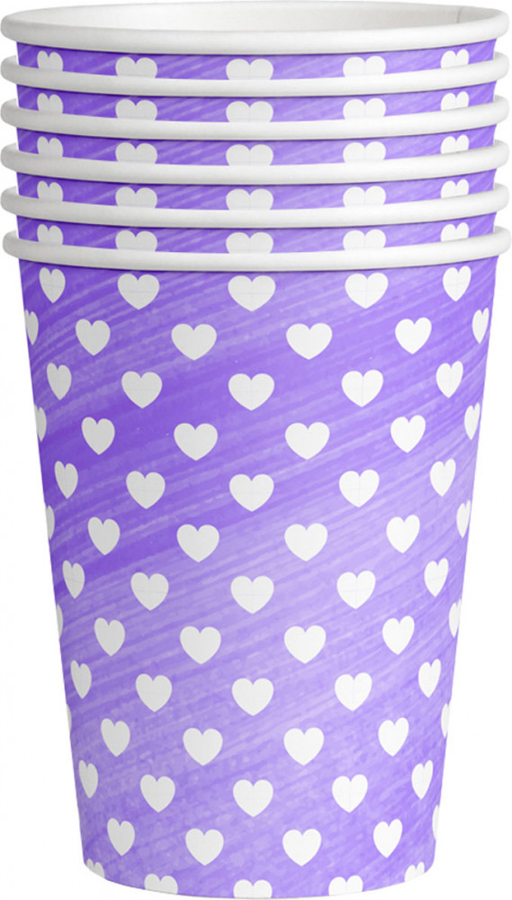 Набор бумажных стаканов | Лавандовое сердце | ND Play
