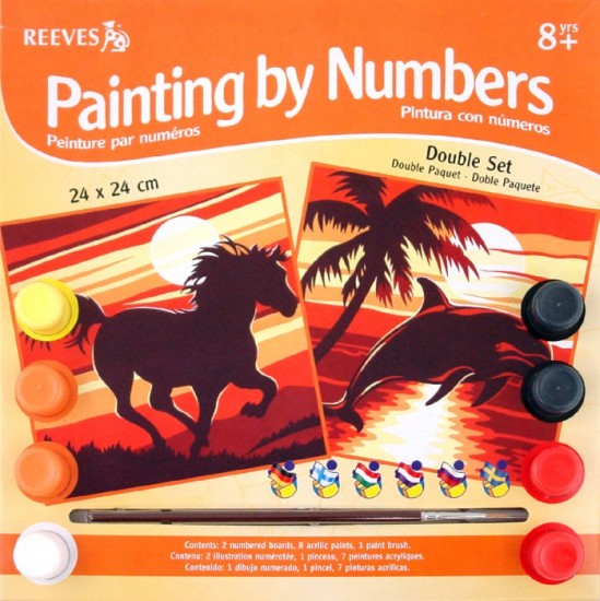 Набор для раскрашивания красками "Лошадь + Дельфин" | Reeves