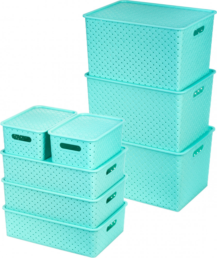 Набор корзин с крышкой | Береста | El Casa