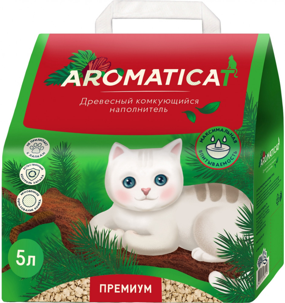 Древесный комкующийся наполнитель «Premium» | AromatiCat