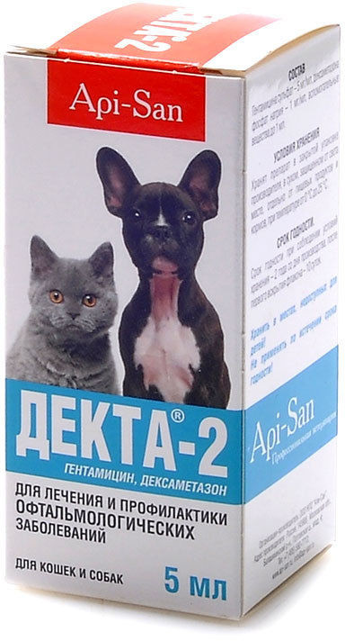 Капли глазные для собак и кошек «Декта-2» | Apicenna
