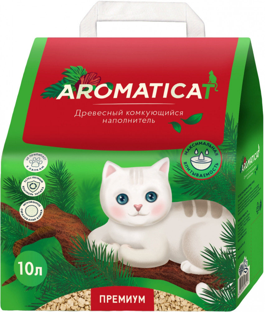 Древесный комкующийся наполнитель «Premium» | AromatiCat
