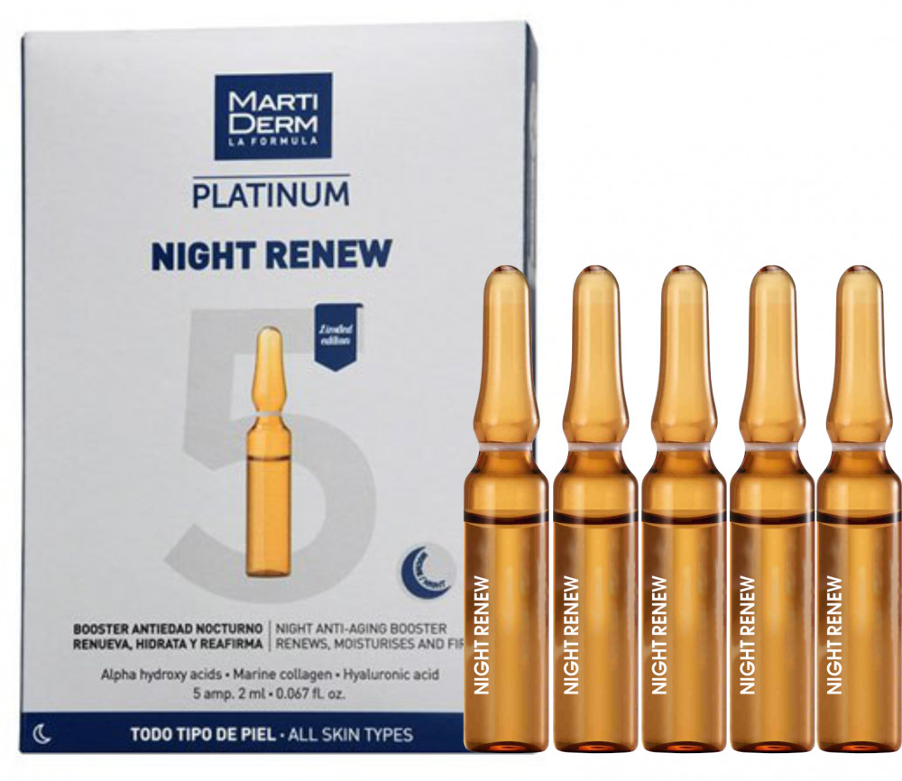 Ампулы для восстановления кожи лица во время ночного отдыха «Night Renew» | MartiDerm