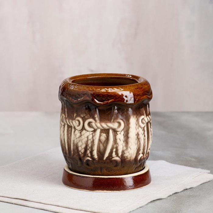 Горшок для цветов «Мешок» | Горшки для цветов с барельефом | Керамика ручной работы