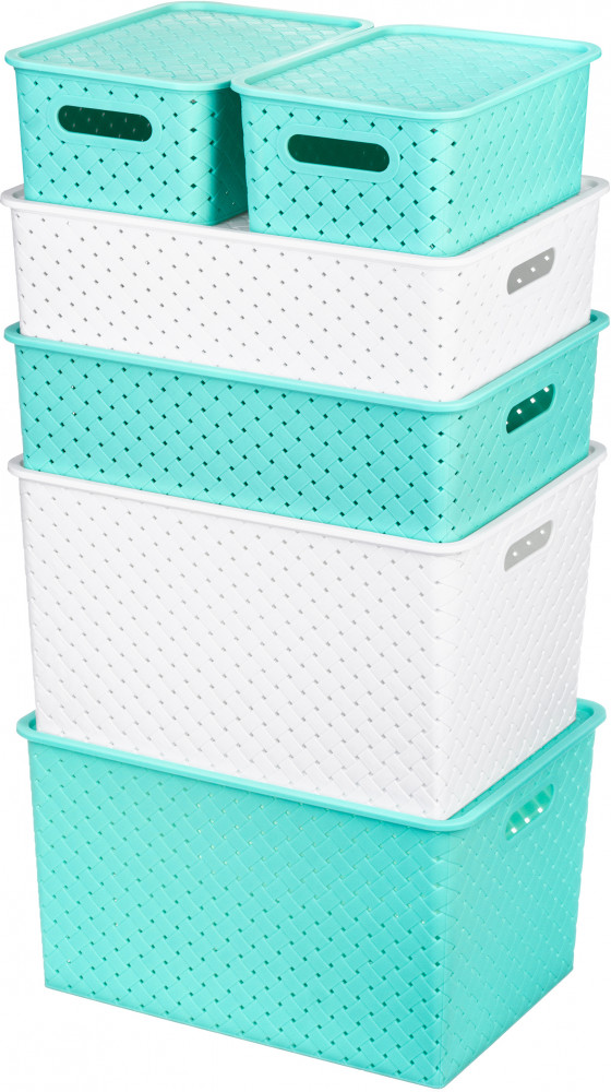 Набор корзин с крышкой | Береста | El Casa