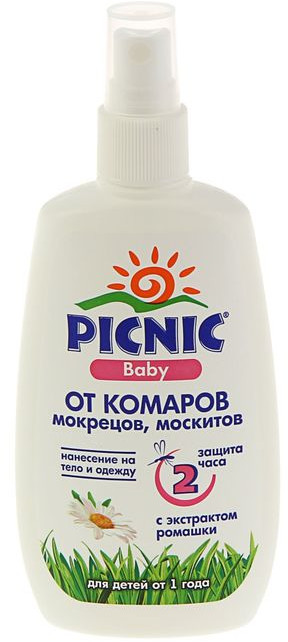 Спрей от комаров, мокрецов, москитов детский | Baby | Picnic