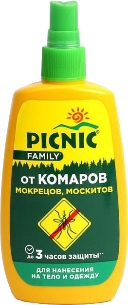 Спрей от комаров, мокрецов, москитов с экстрактом ромашки | Family | Picnic
