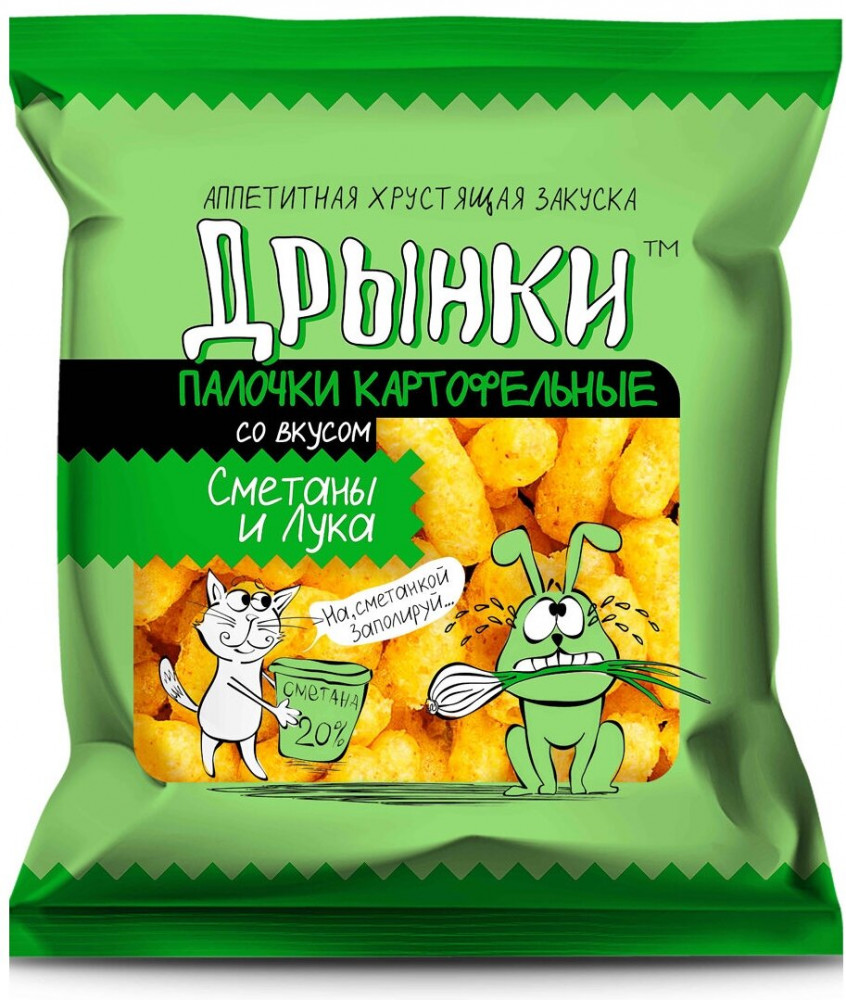 Палочки картофельные со вкусом лука и сметаны | Дрынки