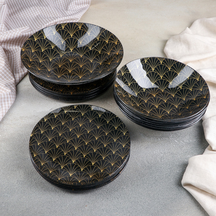 Набор тарелок «Золотое перо» | Золотое перо | Доляна