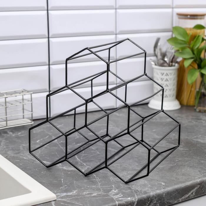 Подставка для бутылок «Соты» | Лофт | Доляна