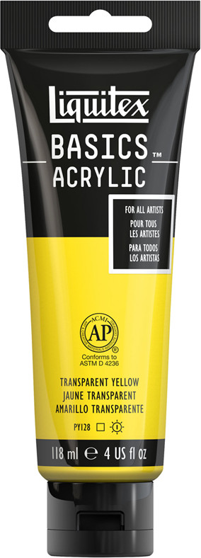 Краска акриловая художественная, 045 желтый прозрачный | Basics | Liquitex