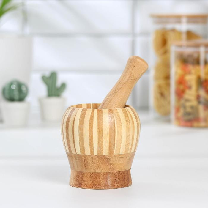 Ступка с пестиком «Полоски» | Доляна