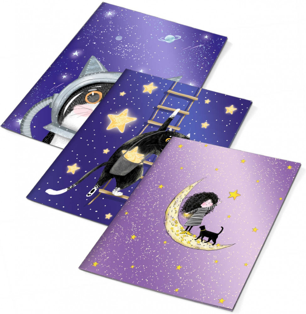 Набор обложек для тетрадей | Девочка на луне | Феникс +