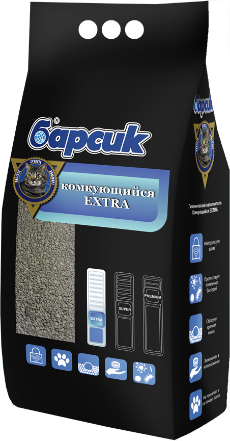 Наполнитель для кошачьего туалета комкующийся «Extra» | Барсик