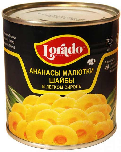 Ананасы малютки шайбы в легком сиропе | Lorado