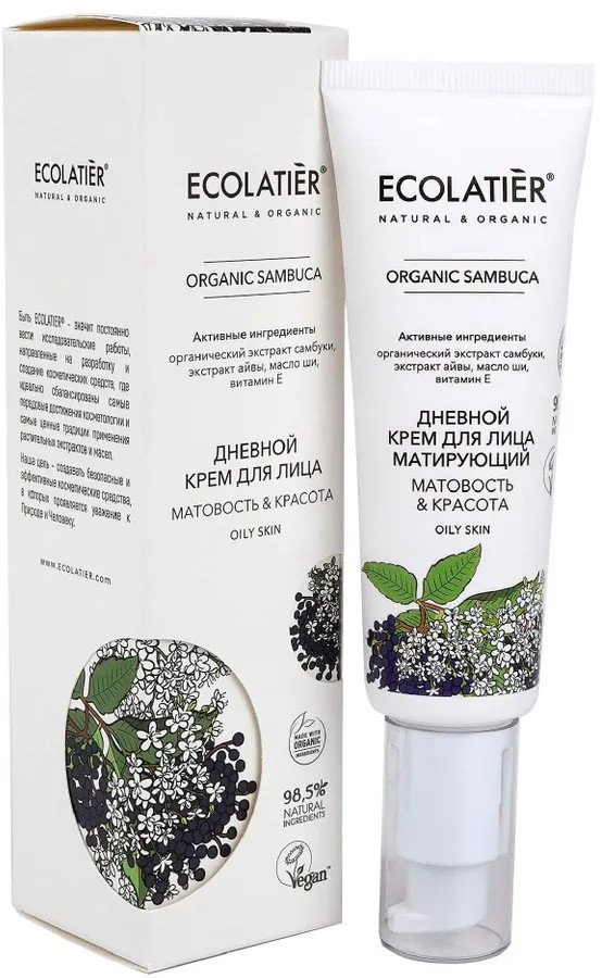 Крем дневной для лица матирующий | Organic sambuca | Ecolatier