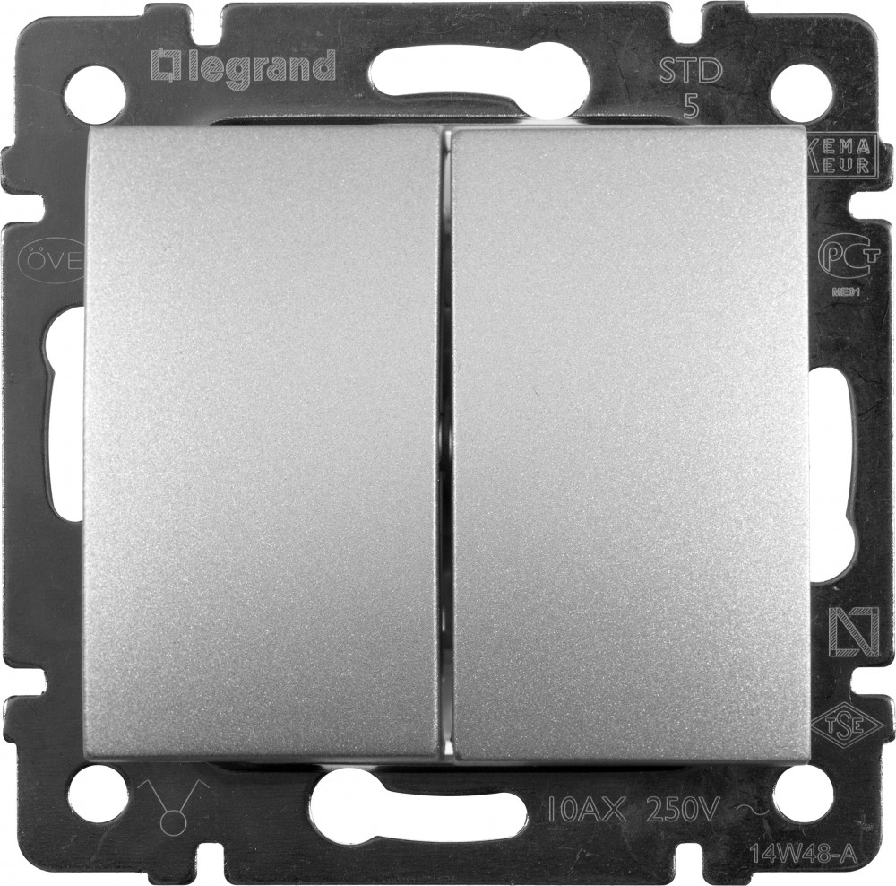 Выключатель двухклавишный | Valena | Legrand