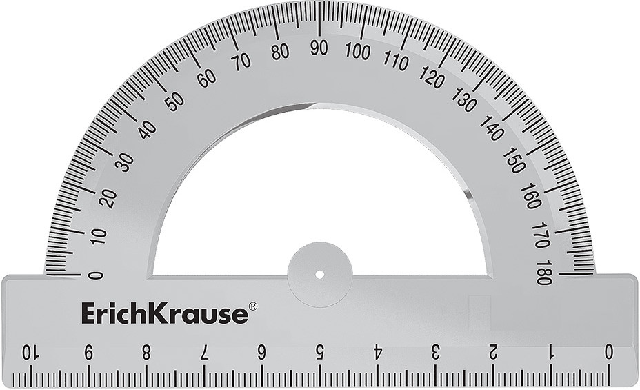 Транспортир пластиковый | Clear | Erich Krause