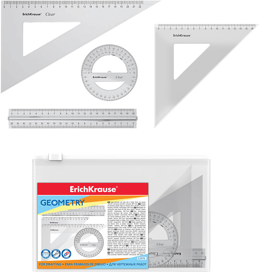 Набор геометрический | Clear | Erich Krause