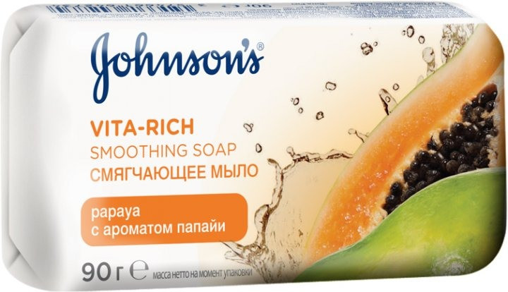 Мыло для рук смягчающее с экстрактом папайи | Vita-Rich | Johnson & Johnson
