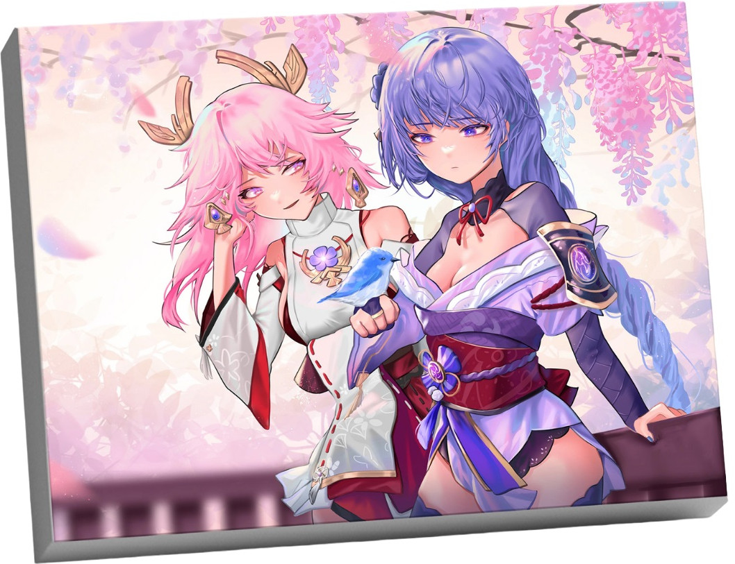 Картина по номерам «Аэ Мико и Райден» | Genshin
