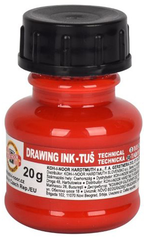 Тушь акриловая, красный | Koh-I-Noor