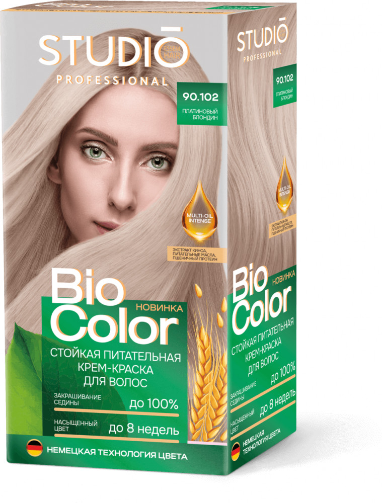 Крем-краска для волос, оттенок 90.102 Платиновый блондин | Biocolor | Studio Professional
