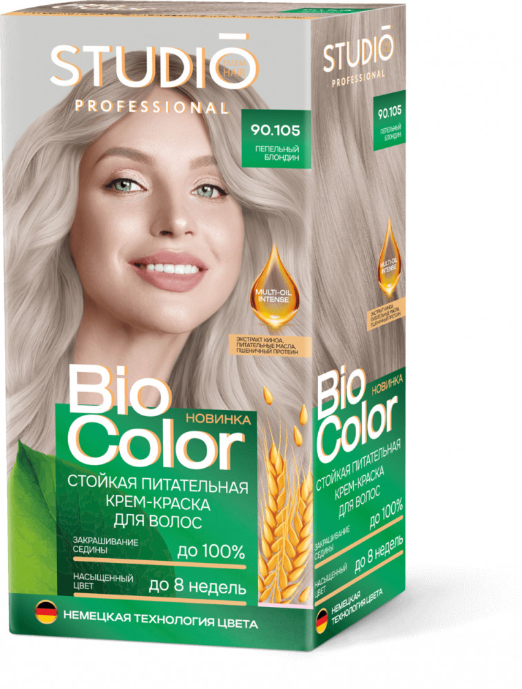 Крем-краска для волос, оттенок 90.105 Пепельный блондин | Biocolor | Studio Professional