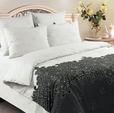 Комплект постельного белья Кружева (евро, перкаль, 2 наволочки 70х70 и 2 наволочки 50х70) | Verossa