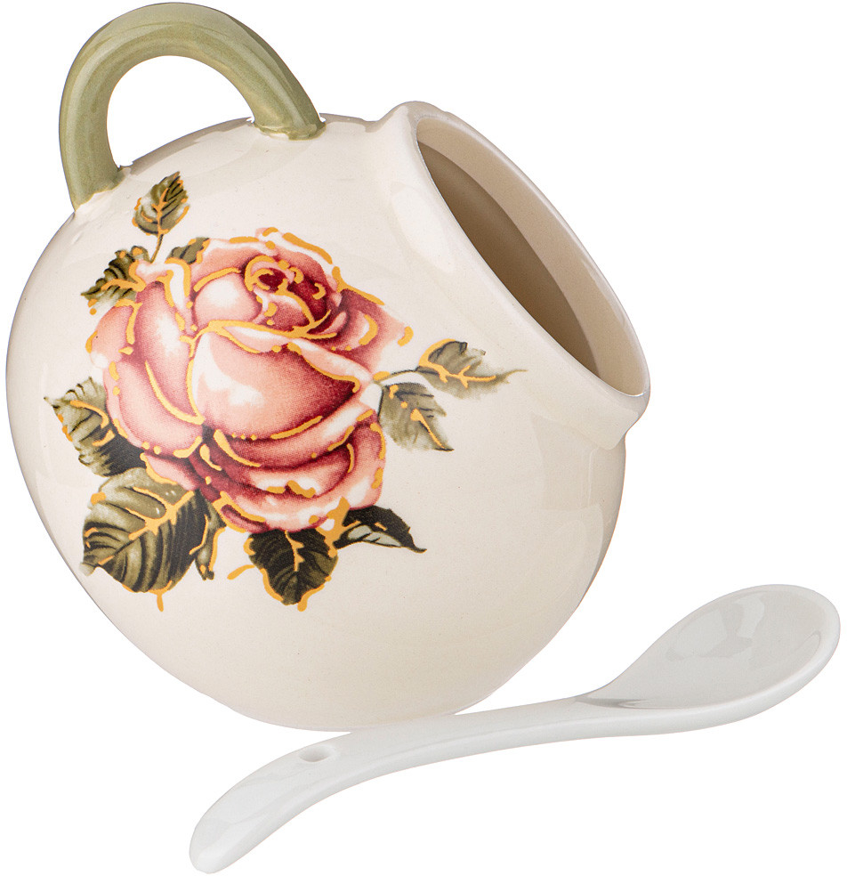 Солонка с ложкой | Корейская роза | Agness