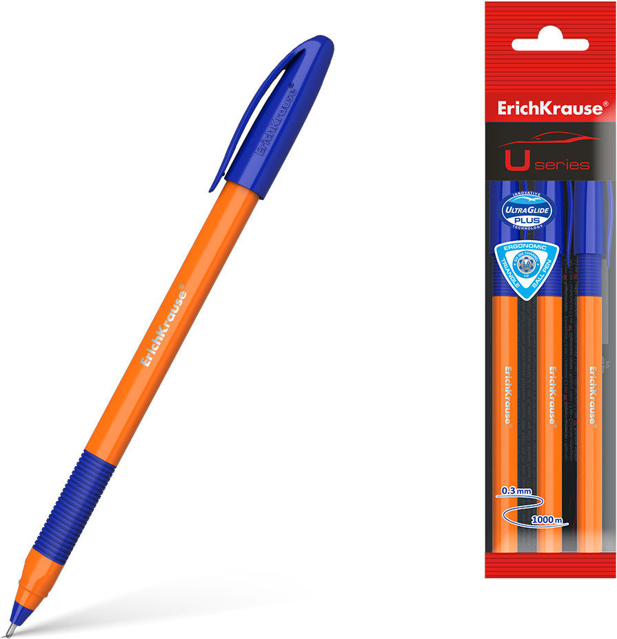 Ручка шариковая «U-109 Stick&Grip» | Orange EK | Erich Krause