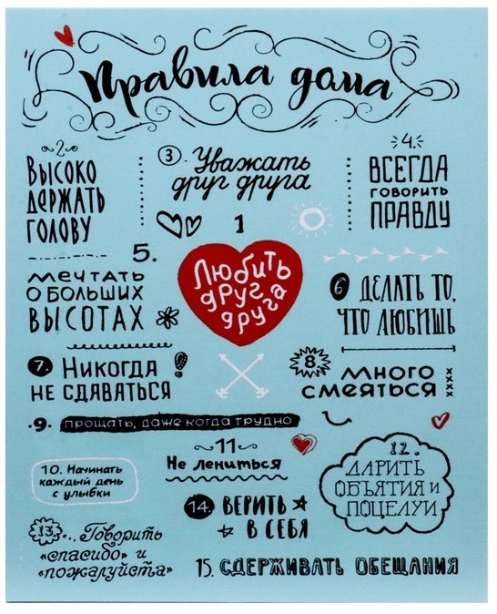 Картина на холсте «Правила дома»