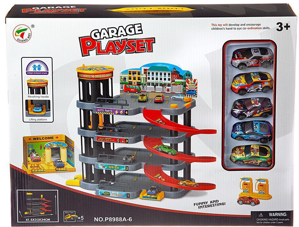 Набор игровой «Парковка 4-х уровневая с лифтом» | Junfa Toys