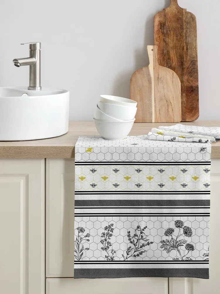 Комплект полотенец вафельных «Honey Bee» | Honey Bee | Mia Cara