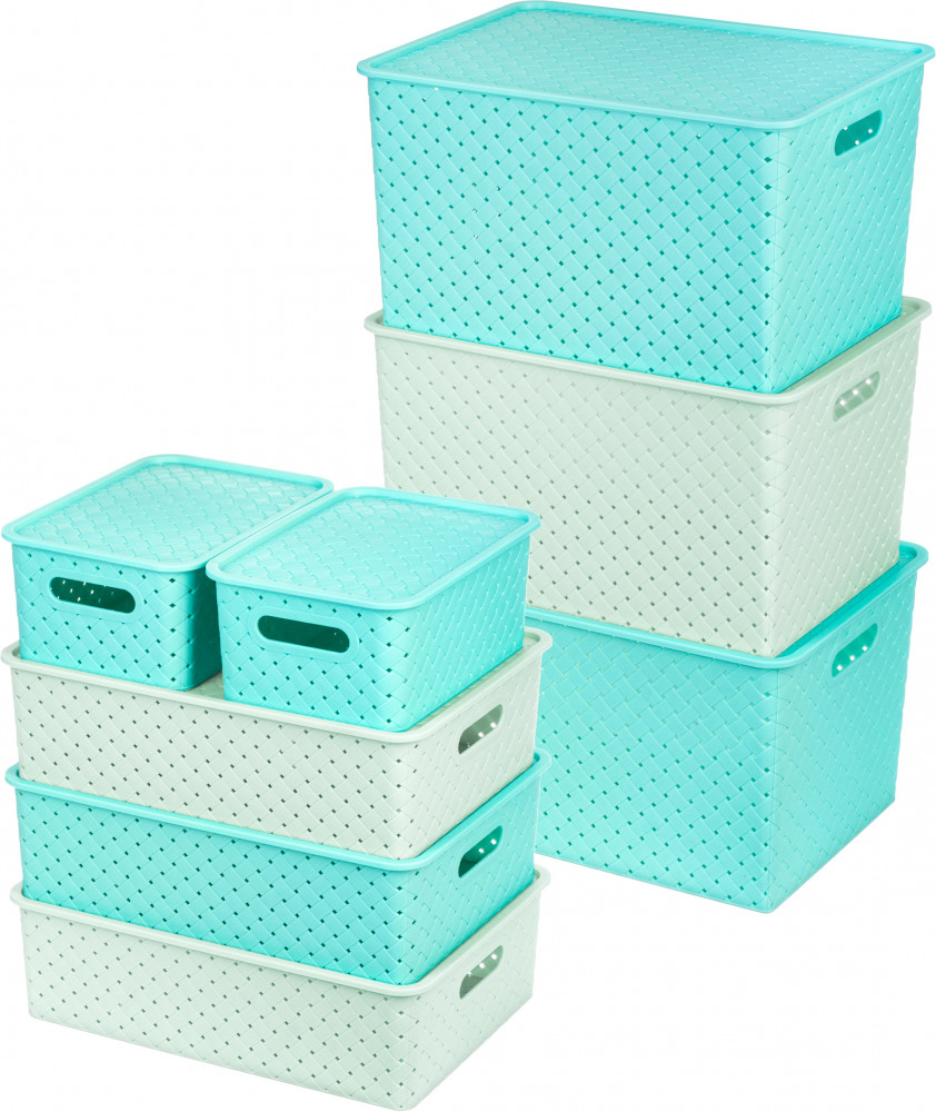 Набор корзин с крышкой | Береста | El Casa