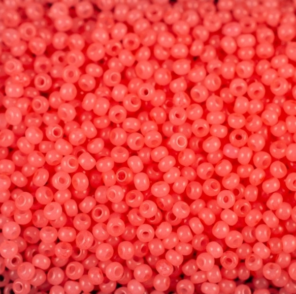 Бисер алебастр, цвет 02191 розовый коралл | Preciosa