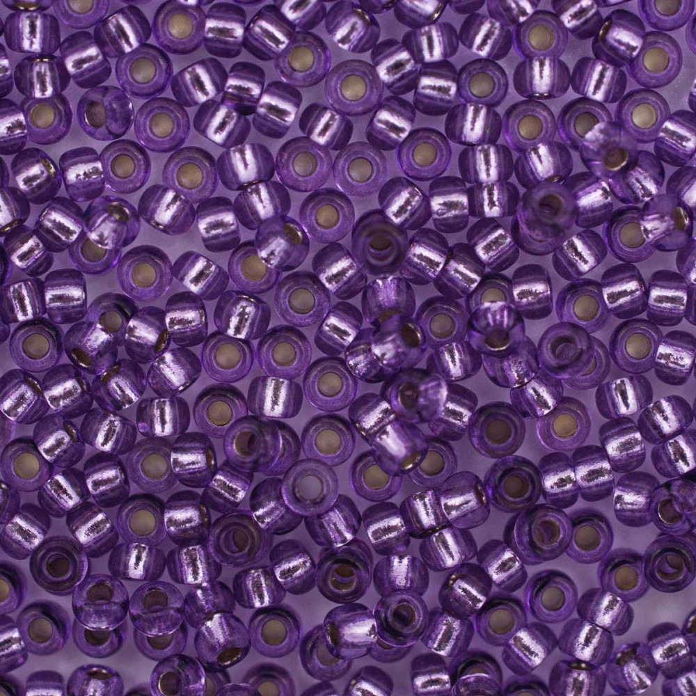 Бисер прозрачный c серебряным прокрасом, цвет 08228 сиреневый | Preciosa