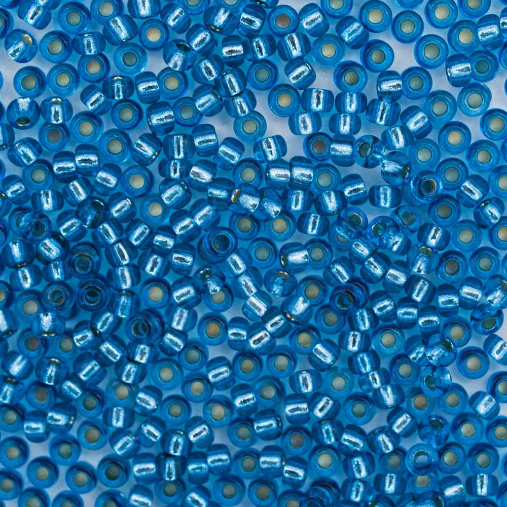 Бисер прозрачный c серебряным прокрасом, цвет 08236 синий | Preciosa