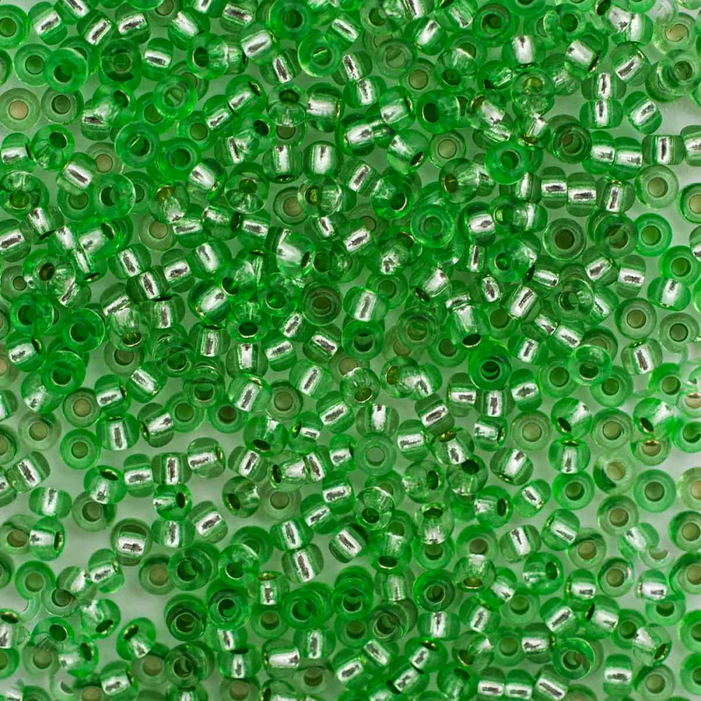 Бисер прозрачный c серебряным прокрасом, цвет 08256 желто-зеленый | Preciosa