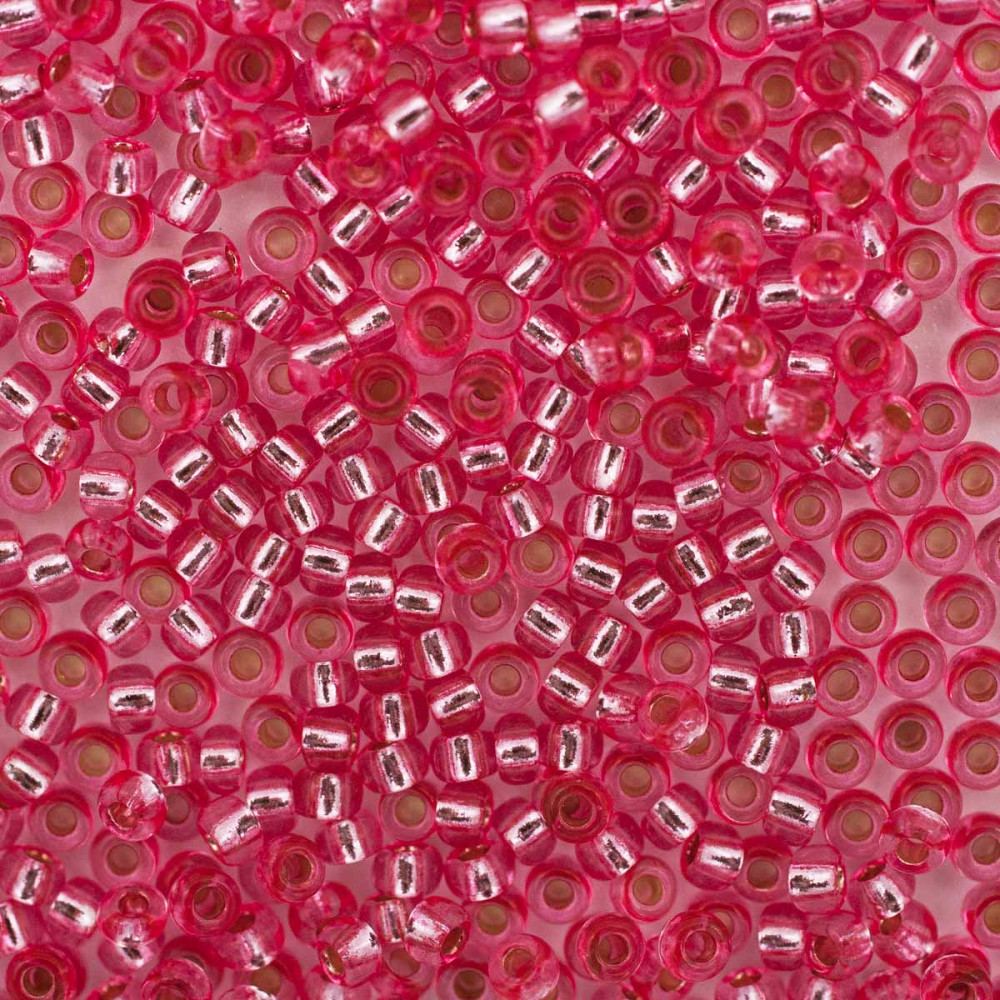 Бисер прозрачный c серебряным прокрасом, цвет 08275 розовый с персиковым оттенком | Preciosa