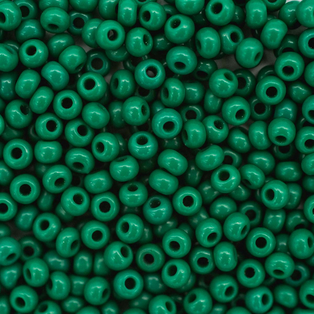 Бисер непрозрачный, цвет 53240 насыщенный зеленый | Preciosa