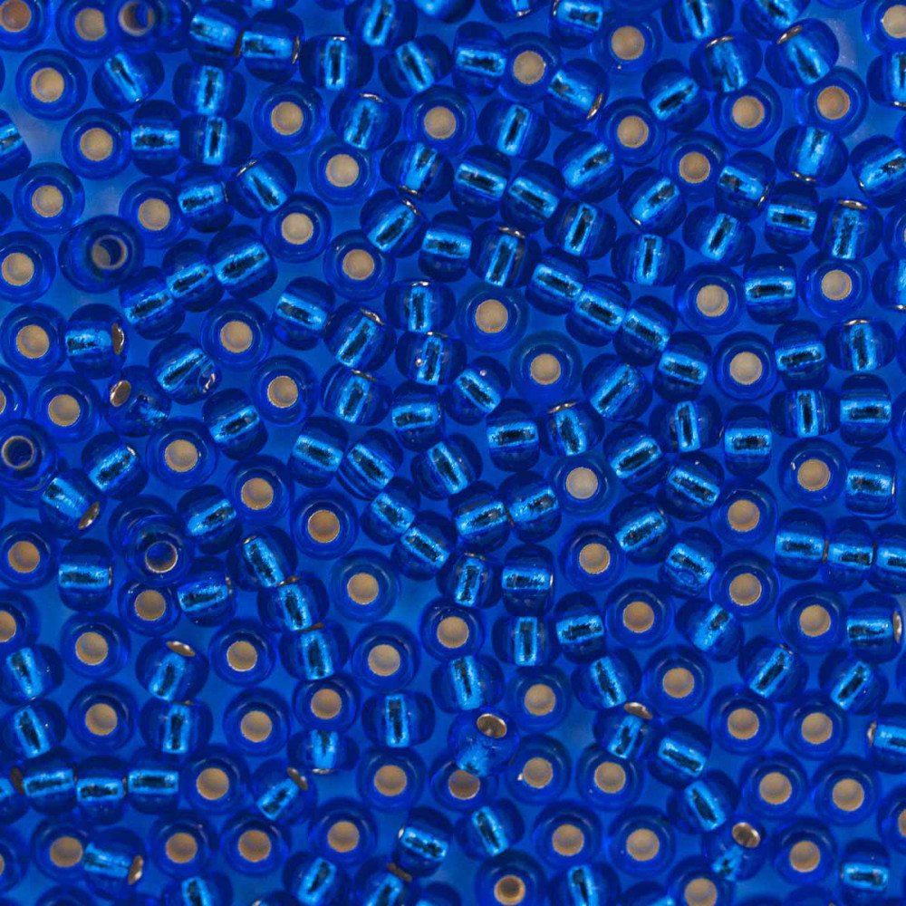 Бисер прозрачный c серебряным прокрасом, цвет 37050 синий | Preciosa