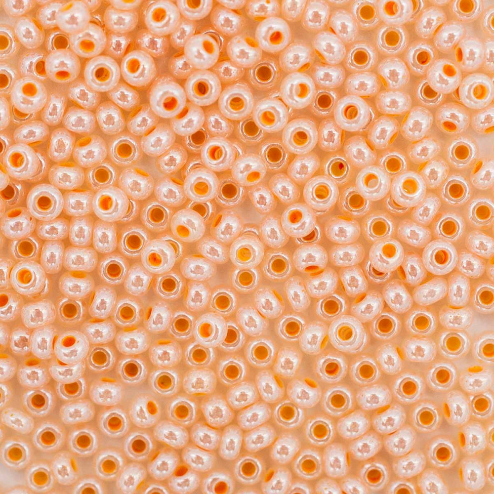 Бисер жемчужный, цвет 37383 бежево-оранжевый | Preciosa