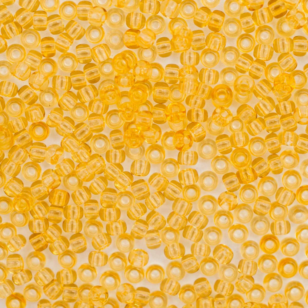 Бисер прозрачный радужный, цвет 11020 светло-янтарный | Preciosa